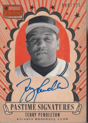 Terry Pendleton 2013 Panini America's Pasttime Signatures auto card TP /125 - Image 1 of 2