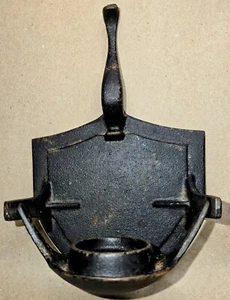 Vintage Ship's Cast Iron Wall or Table Single Candle Holder Japan Shield Shape - Picture 1 of 13
