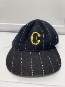 Vintage Roman Hat 70s Pinstripe Wool Baseball 6 3/4 Fitted Cap C Embroidered 60s - Picture 1 of 6