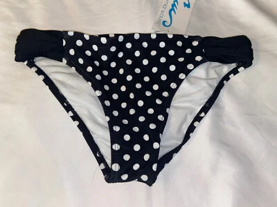 Новый с Ярлыками California волны в горошек гофрированный вкладка купальник бикини низ XS (A19) - Изображение 1 из 2