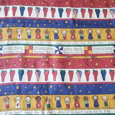 Spectrix Sincere Heart Vintage Fabric 1996 By The Yard Teachers Kids Quilting  - Image 1 of 4