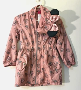 Disney Minnie Mouse rain Jacket Coat size 6 Girls Pink vacation hoodie - Picture 1 of 5