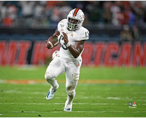 DeeJay Dallas Miami Hurricanes Unsigned Running Photograph Cover