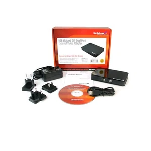 Adaptador de video externo StarTech USB VGA y DVI de doble puerto NUEVO SELLADO - Imagen 1 de 4
