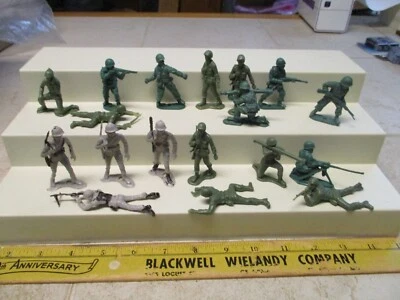 Lote De Colección MPC Marx Airfix 54mm Plástico Ejército Hombres Verde Gris Juguete Soldados F98 Foto 1 de 4