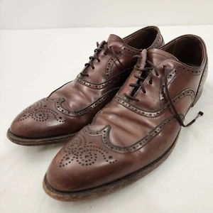 Cordwainer Wright Men's Wingtip Oxford Shoes Brown 11.5B USA Vintage Leather - Picture 1 of 11