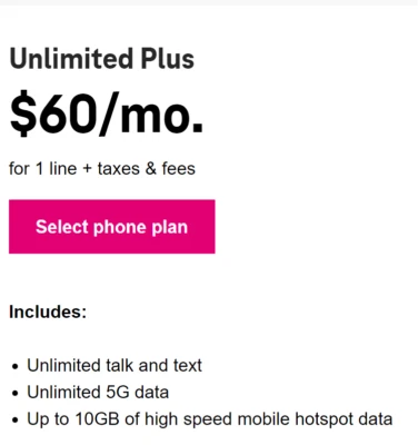 T-Mobile Preloaded Sim Card - Unlimited Plus Plan - Image 1 of 2
