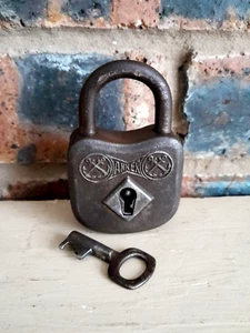 Ancien cadenas ancre avec une clé état de marche collector rare DU-2 - Photo 1/3