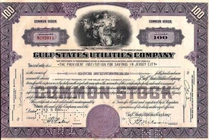 Stock certificate Gulf States Utilities Comp. Payee Chestnut Hill Farm, 1958. - Picture 1 of 2