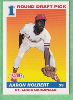 1991 Score #676 Aaron Holbert St. Louis Cardinals 1st Round Draft Pick - Image 1 of 2