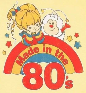Set of TWO 5x5 Rainbow Brite MADE IN THE 80's Craft Cotton Fabric Blocks - Picture 1 of 1