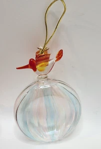 Avon Glass Hummingbird Suncatcher Holiday Ornament Iridescent Christmas Hanger - Picture 1 of 2