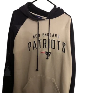 Mens NFL New England Patriots Reebok 2XL Hooded Sweatshirt. White/Navy Blue - Picture 1 of 6