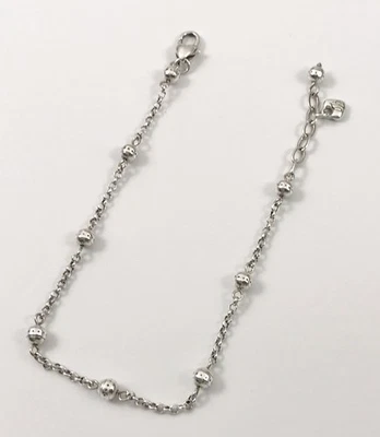 Brighton 全新无标签脚踝手链银色串珠链。 #97 — 第 1/4 张图片