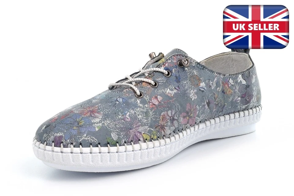 Womens Slip On Pumps Womens Slip On Shoes Womens Leather Shoes Elasticated Lace - Image 1 of 4