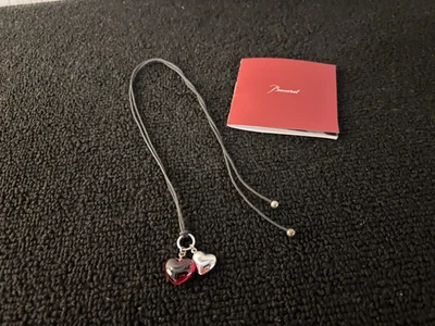 Collana Cuore Rossa E Argento Cristallo Di Baccarat mod41 - Immagine 1 di 4