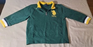 Polo Ralph Lauren vintage rugby shirt bambino 3T verde/giallo anni 90 bambini 1/4 zip - Foto 1 di 5