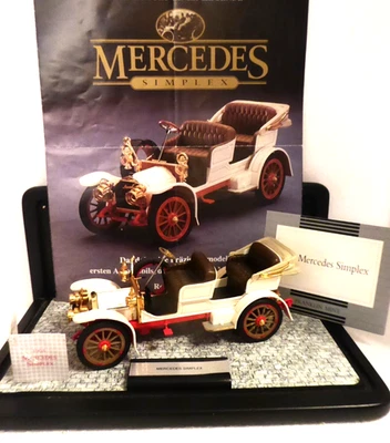 Franklin Mint: Mercedes Simplex v. 1904 , M 1:24 , Doku , Vitrine o. H. , o. OVP - Bild 1 von 4