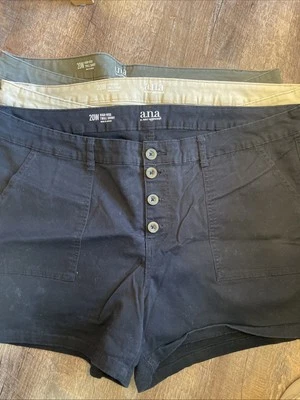 A.N.A. Pantalones Cortos Mujer Tiro Alto Botón Delantero Talla 20 Usados en Excelente Condición Foto 1 de 4