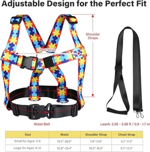 Guinzaglio Imbracatura di Sicurezza per Esigenze Speciali Bambino Età 3-6 Anni Regolabile, Robusto... - Foto 1 di 7