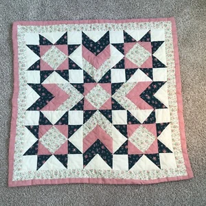 Dutch PA Stars of Bethlehem Country Hand Stitched Quilt Wall Hanging 30”x 30” - Picture 1 of 10