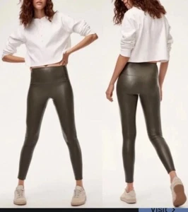 NWT! ARITZIA WILFRED FREE Daria Leggings •XS•Pant Vegan Leather Pewter Grey $158 - Picture 1 of 15