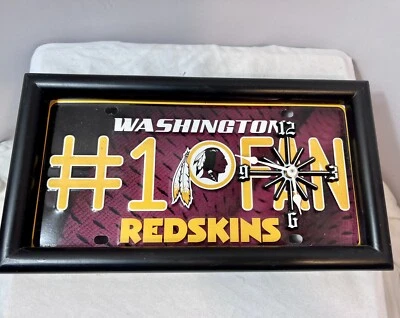 Placa de licença Washington Redskins #1 fã novidade relógio personalizado NFL vintage C2 - Imagem 1 de 4