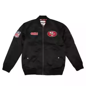 Mitchell &Ness San Francisco 49ers Team Leader Satin Bomber Vintage Logo Jacket - Picture 1 of 10