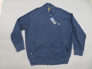 Polo Ralph Lauren Sweater Mens 2XL 2XB Blue Performance Full Zip Pockets Fleece - Picture 1 of 8