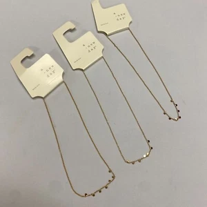 Lot of 3 A New Day Gold Tone Dainty Disc Charm Necklaces Minimalist Jewelry NWT - Picture 1 of 5
