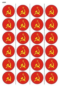 24X PRECUT USSR FLAG FOOTBALL EDIBLE WAFER PAPER, CUPCAKE, CAKE TOPPERS 1238 - Picture 1 of 1