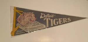 1950’s Detroit Tigers Briggs Stadium Pennant Baseball MLB 12x30.5” - Picture 1 of 9