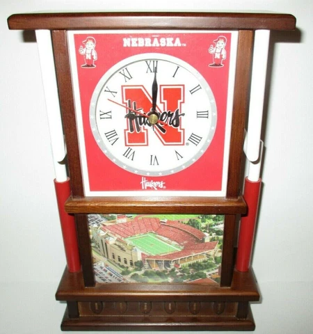 Nebraska Huskers Football Desk Clock by The Danbury Mint Cover