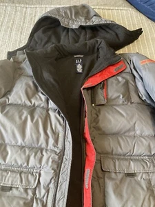 gap kids puffer Hooded coat Boys Size XL 12 charcoal grey. Very nice! - Picture 1 of 9