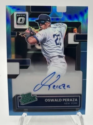 2022 Optic - Rated Prospect Signatures Blue Prizm #RPS-OP Oswald Peraza /25  - Image 1 of 2