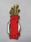 #5025 Red,2 5/8" White,Golden Golf Clubs Embroidery Iron On Applique Patch