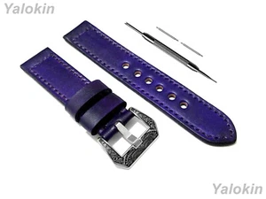 Purple Brushed Leather Band for Samsung Watch 7 FE 6 5 4 40mm 42 43 44 45 46 47 - Picture 1 of 9