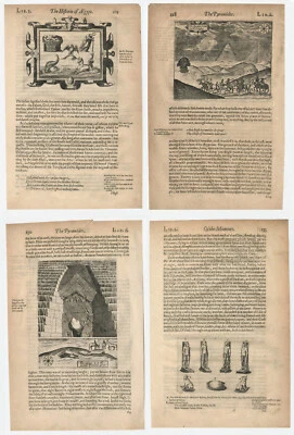 Antique Engravings "The AEgyptian Pyramides & Colossus" George Sandys, 1621 - Image 1 of 4