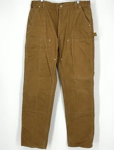 Jeans Uomo Carhartt Carpender Doppio Ginocchio B01 Marrone Anatra 40x36 Abbigliamento da Lavoro - Foto 1 di 7