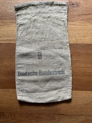 Geldsack Leinensack Jutesack Geldbeutel Geldtasche Deutsche Bundesbank  Original - Bild 1 von 3