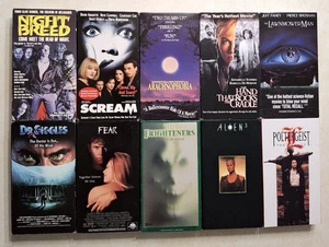 Horror VHS Lot 1990s Nightbreed Scream Dr. Giggles The Lawnmower Man Frighteners - Picture 1 of 12