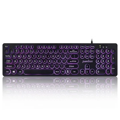 PERIBOARD 317R Wired Backlit USB Keyboard, Big Print Letter Tri Color LED - Image 1 of 4