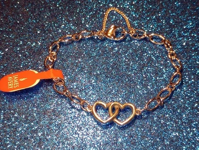 Nueva PULSERA JAMES AVERY Dos Corazones Juntos Talla Pequeña Dije Plata Esterlina Nueva con Etiquetas Foto 1 de 4