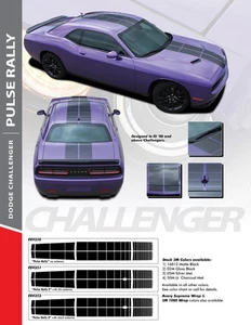 Dodge Challenger Pulse Rally 3 Stripes 3M Matte Black Shark Antenna - Picture 1 of 5