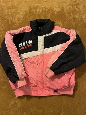 Chaqueta vintage para mujer Yamaha moto de nieve rosa negra Foto 1 de 4