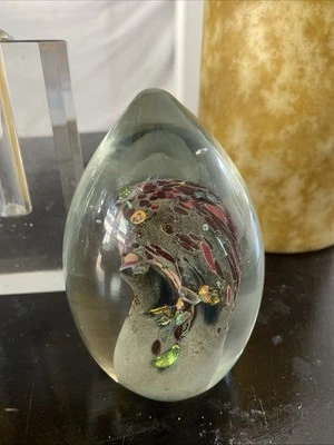 Vintage Rollin Karg Dichroic Art Glass Sculpture Paperweight Signed - Image 1 of 4