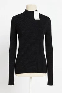 Rag & Bone schwarz metallic Pullover mit Stehkragen neu mit Etikett $ 295 — Größe L - Bild 1 von 16