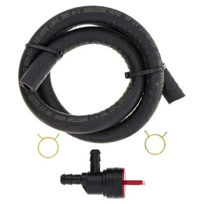 Kit de válvula de 90 grados de apagado de gas SureFit 1/4" con línea de combustible y abrazaderas 494769 697944 Foto 1 de 2