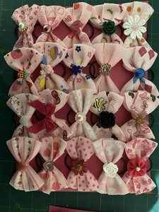 Mixed Pastel Pink Patterned Dog Grooming Bows Pack 20 - Picture 1 of 3