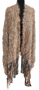 Susan Carli Handwoven Fringed Shawl / Wrap Multicolor - Picture 1 of 7